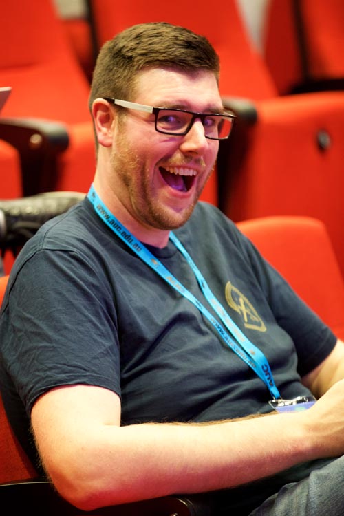 Happy delegate
